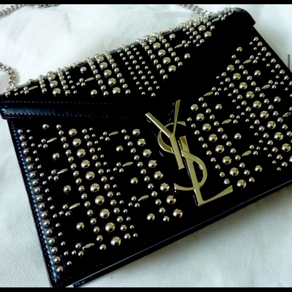 SAINT LAURENT CASSANDRA MONOGRAM STUDDED BAG